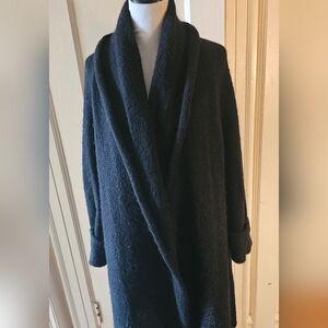Soft Surroundings Black Shawl Collar Long Sweater Size 1X